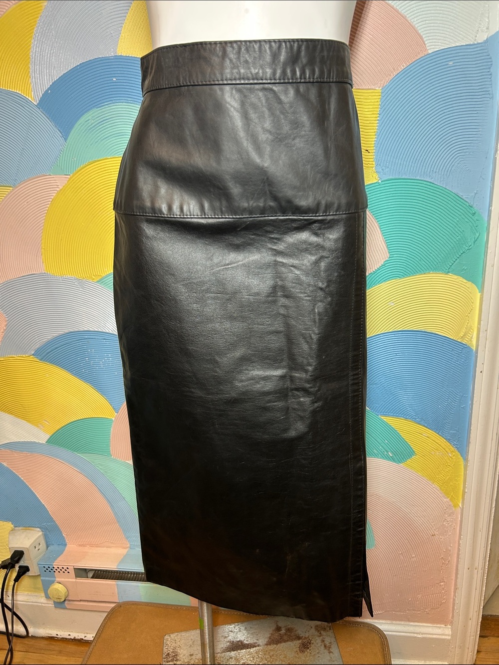 Antels Black Genuine Leather Pencil Skirt - Classic Women’s Skirt sz 20